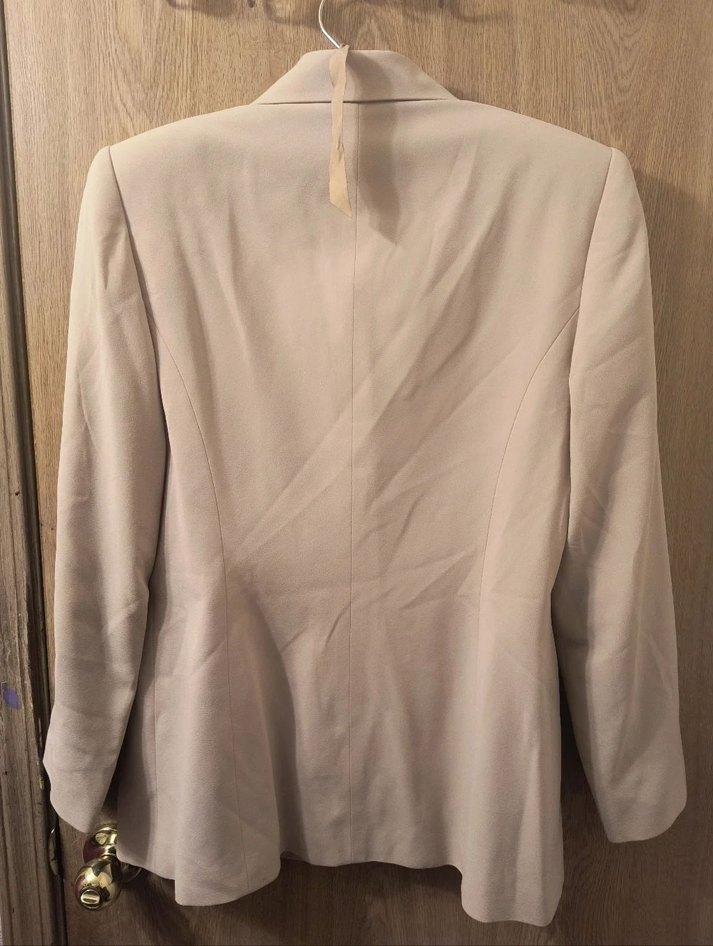 Vintage 90s Kasper A.S.L. Structured Blazer Neutral Tan Minimalist Career Read - Picture 2 of 8